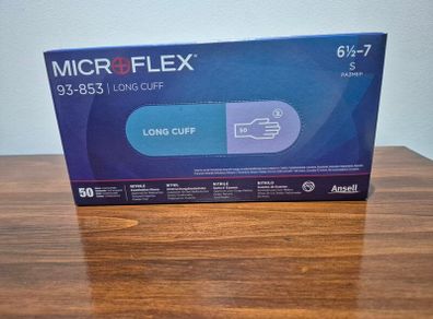 Ansell Microflex 93 853 Heavy Duty Nitrile Gloves Box of 50 Size S