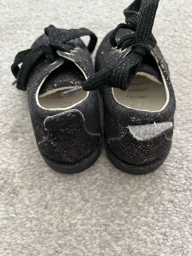 Primigi Baby Girls Black Silver Metallic Shimmer Leather Shoes EU 20 UK 4