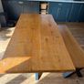 Solid Oak Table & Matching Bench Image 3