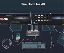 Wavlink WL-UG69PD2 USB-C Dual HDMI or DisplayPort Display 4K@60Hz 13-in-1 Universal Docking Station with 100W Power supply Apple dell