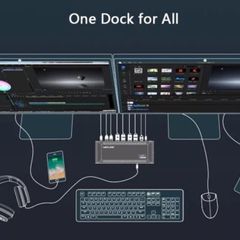 Wavlink WL-UG69PD2 USB-C Dual HDMI or DisplayPort Display 4K@60Hz 13-in-1 Universal Docking Station with 100W Power supply Apple dell