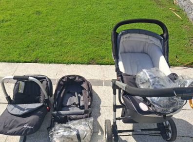 baby pram, moses basket, bath, bouncer.