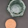 Vintage Green Glass Jar with Cork Lid Hexagonal Retro Storage Pot Image 3