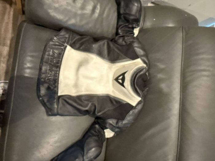 Dainese two piece leather motor bike jacket and trousers