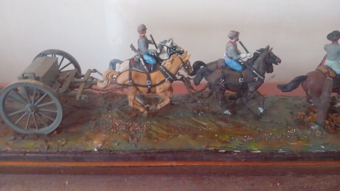 American Civil War,Artillery Diorama in Display case