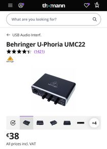Behringer U-Phoria UMC22 Audio Interface