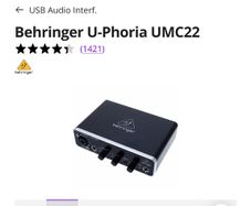 Behringer U-Phoria UMC22 Audio Interface