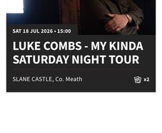 2 x Luke Combs Tickets