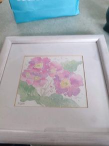 Lovely Watercolor Framed Still Life Small Painting Signed Patricia Hughes.