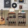 Rustic Record Player Stand, End Table with Record Storage, Vinyl Record Storage Cabinet Holder with Metal Legs, Turntable Stand Record Player Cabinet for Living Room, Bedroom, Holds 160 Albums Image 4