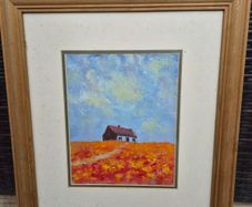 Original Signed Irish Cottage Oil Painting On Board Framed 43 x 48 cm