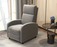 Recliner TV Armchair, fold-out footrest, reclines up to 160, 64 x 86 x 102 cm, Gray