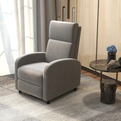 Recliner TV Armchair, fold-out footrest, reclines up to 160, 64 x 86 x 102 cm, Gray