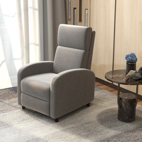 Recliner TV Armchair, fold-out footrest, reclines up to 160, 64 x 86 x 102 cm, Gray