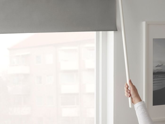 FRIDANS  Block-out roller blind, grey, 200x195 cm