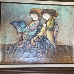Vintage j roybal oil painting 1970's musicians