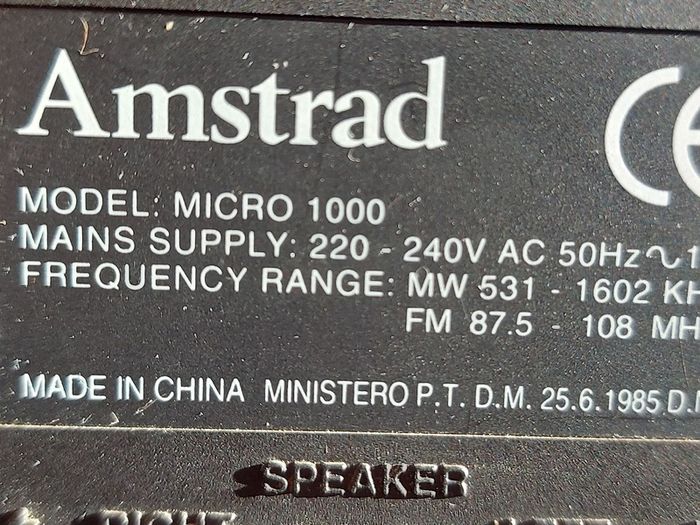 Amstrad Digital Mini HiFi Music System, Model. Micro 1000, Radio, Tape, CD and AUX, all in working order and in very good condition
