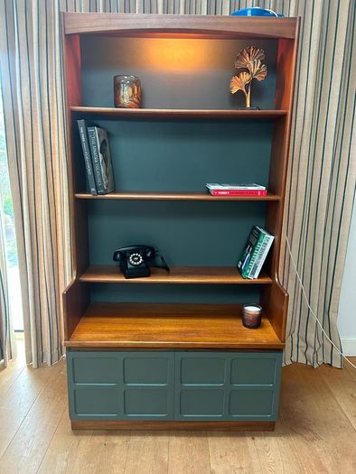 Mid century Nathan waterfall bookcase
