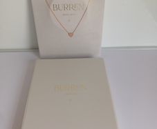 Burren Jewellery 18ct Gold-Plated Triangle Pave Pendant Necklace New Boxed CAN POST