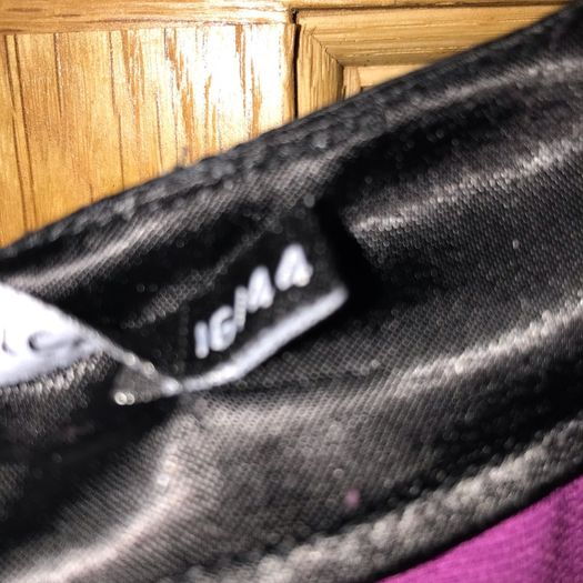 Purple dress Size 16 with black satin detail