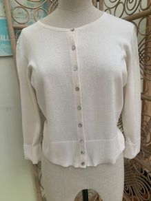 Hobbs cream silk blend cardigan 12/14