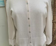 Hobbs cream silk blend cardigan 12/14