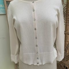 Hobbs cream silk blend cardigan 12/14