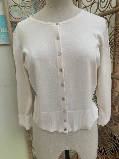 Hobbs cream silk blend cardigan 12/14