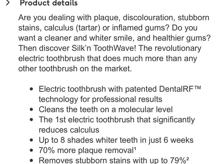 Silk'n Toothwave Electric toothbrush brand new