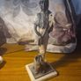 Vintage Sculpture of an Elegant Lady with a Dog Image 6
