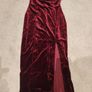 Burgundy velvet dress with deep V Image 4