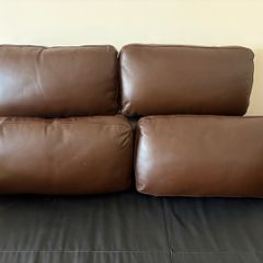x4 Brown leather cushions 30x55cm