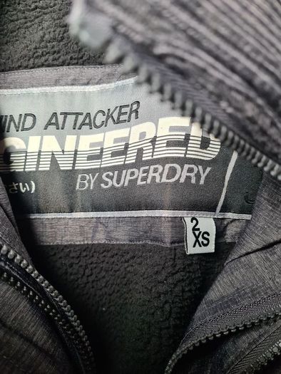 womens girls SUPERDRY wind attacker grey Jacket coat with fur hood Size 2XS double extra small winter walking hiking trekking