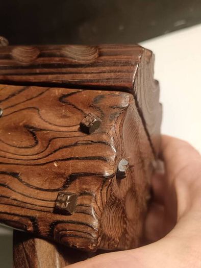 Vintage Wooden Hand Riveted Mini Chest