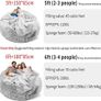Bean Bag Chair Cover Without Filler,Big Round Soft Fluffy PV Velvet Washable Bean Bag Lazy Sofa Bed Cover for Adults,Living Room Bedroom Furniture Outside,5ft Image 6