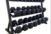 Hex Dumbbells 2.5kg - 30kg + 3 Tier Storage Rack