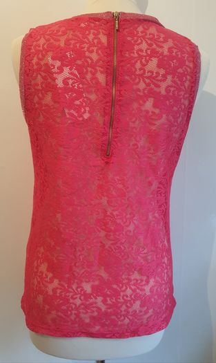 An'ge Paris Ladies Pink Sparkly Top With Back Lace Detail New With Tags RRP E44