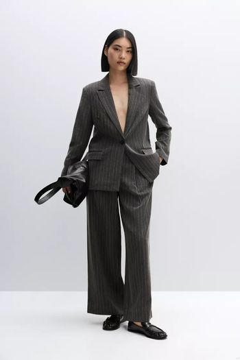 Dark Grey Pinstripe Blazer. New