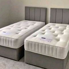 New Stylish single ,Double 4ft, 4ft6, King 5ft And 6ft Superking Sizes Divan Beds Instock. Drawers And Optional Tufted Mattresses Available. Free Delivery