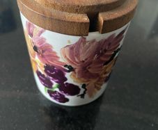 Pretty vintage Irish hand  painted ceramic lidded pot