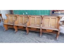 Four Seater Oak Pew  Folding Seats  4 KAS449