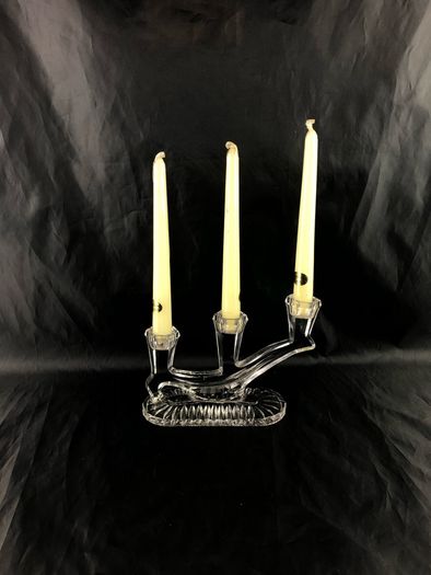 Art Deco crystal candle stand