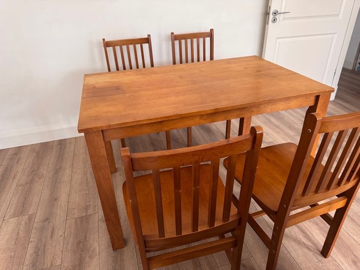 Solid Wood Dining Table and 4 Chairs