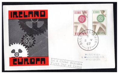 1967 Ireland Europa (CEPT) Commemorative Stamp First Day Cover (FDC)