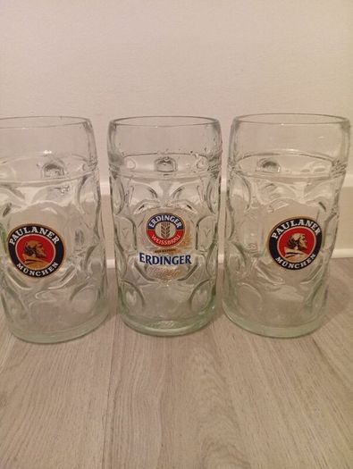 Original Erdinger Weissbrau 1litre Beer Glasses