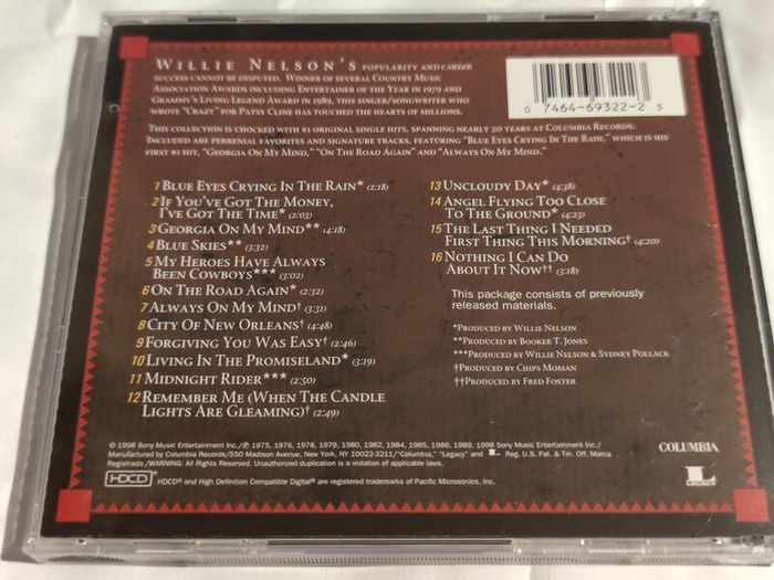 Willie Nelson 16 Biggest Hits Cd