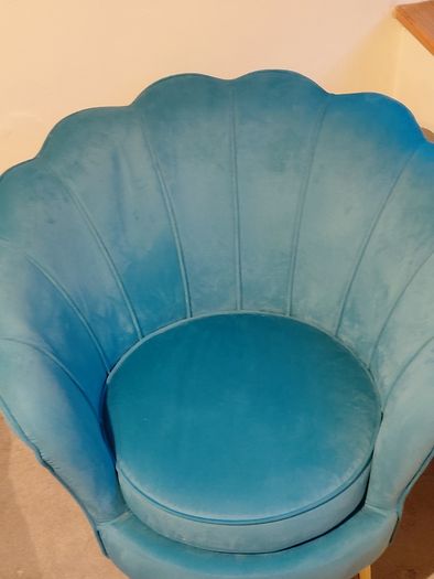 Duck egg velvet accent chair