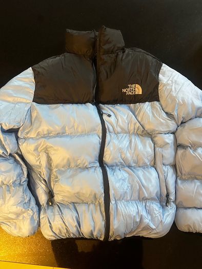baby blue and black jacket
