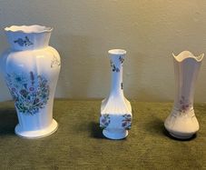 Anysley and Belleek Vases