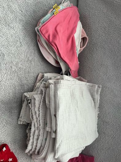 Baby bibs, muslin cloths, changing bag